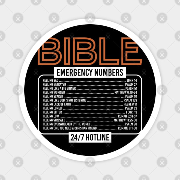 Bible Emergency Numbers Magnet by Caskara